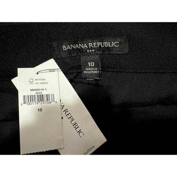 Banana Republic Black Tailored Lined Straight Midi Skirt Sz 10 Career Office NEW - Picture 4 of 6